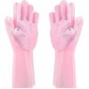 1 Pair Of Bathroom And Kitchen Silicone Cleaning Hand Gloves -Pink
