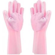 1 Pair Of Bathroom And Kitchen Silicone Cleaning Hand Gloves -Pink Gloves TilyExpress 2