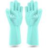 1 Pair Of Bathroom And Kitchen Silicone Cleaning Hand Gloves -Green