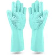 1 Pair Of Bathroom And Kitchen Silicone Cleaning Hand Gloves -Green Kitchen Accessories TilyExpress