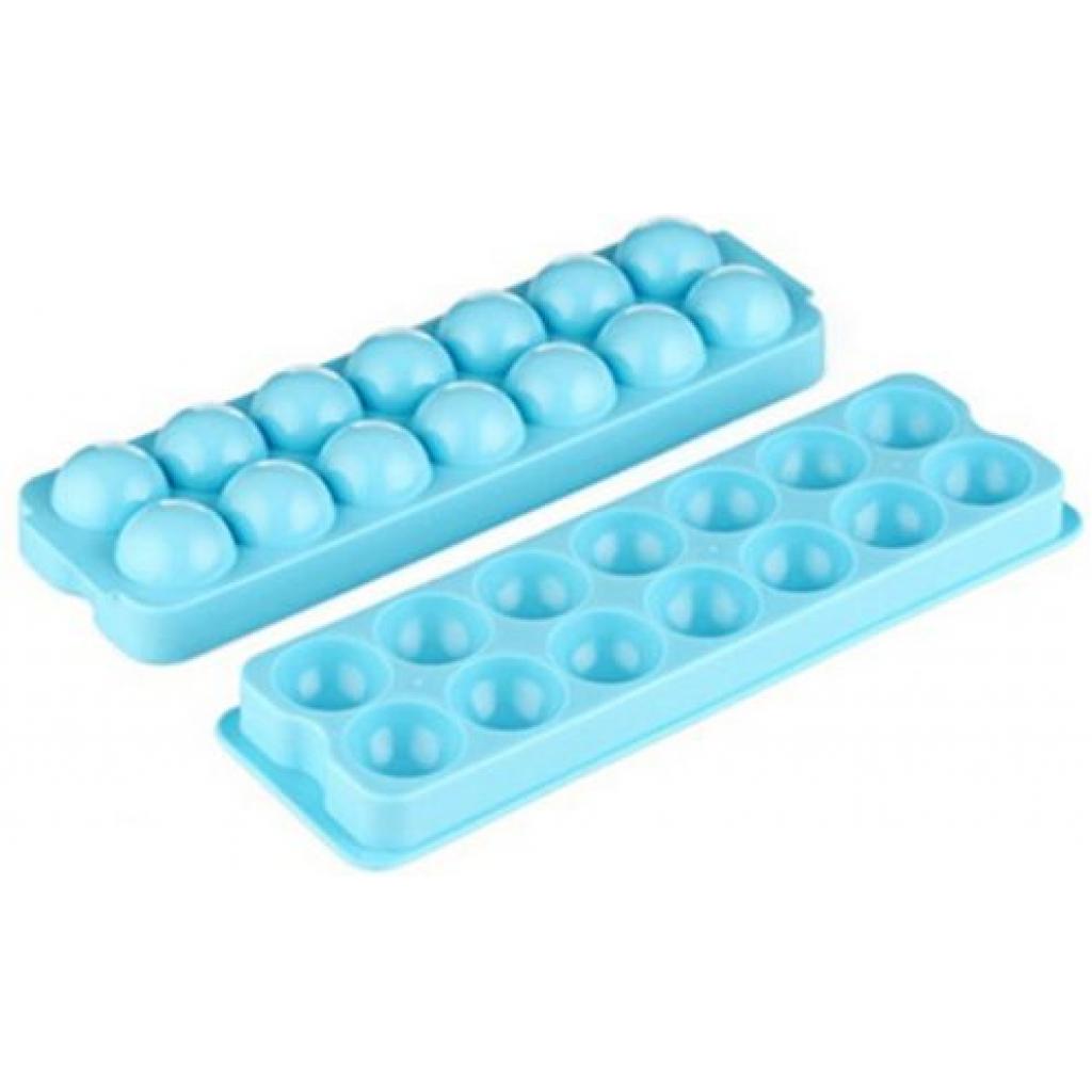 2 Piece, 14 Grid Round Ice Cube Tray Mould Ice Ball Maker-Blue