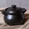 2.9L Stockpot Dish Casserole Clay Ceramic Earthen Stew Cooking Pot Pan -Black