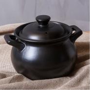 2.9L Stockpot Dish Casserole Clay Ceramic Earthen Stew Cooking Pot Pan -Black Cooking Pans TilyExpress 2