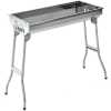 Portable Folding Stainless Steel Charcoal Barbecue Grill Smoker, Silver