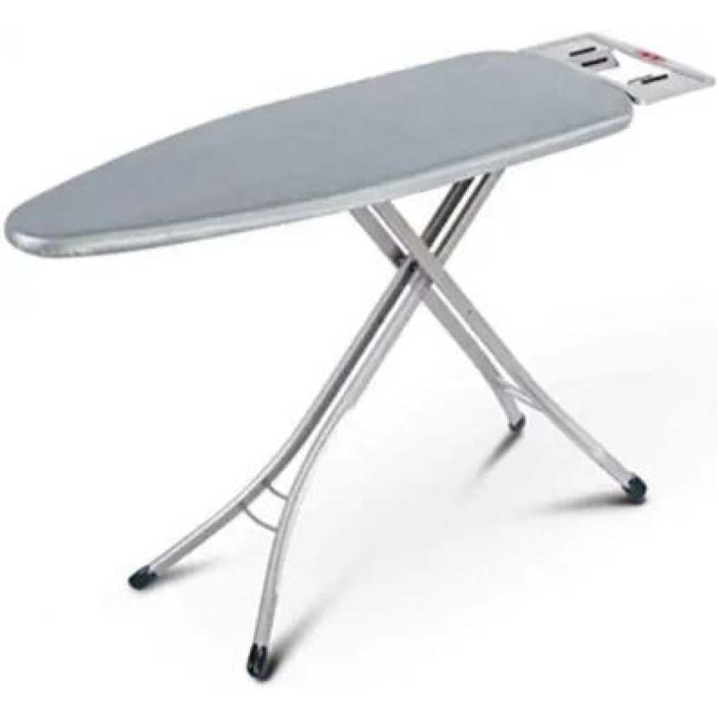 48*15 Inches Foldable Ironing Board With Aluminum Stands-Grey