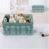 21*15*10cm Plastic Storage Container Basket Stack Foldable Organizer Box -Green