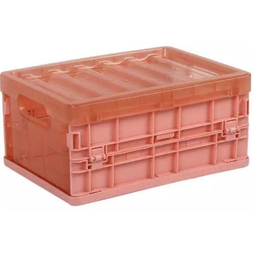 30*22*41cm Plastic Storage Container Basket Stack Foldable Organizer Box -Pink Baskets, Bins & Containers TilyExpress
