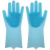 1 Pair Of Bathroom And Kitchen Silicone Cleaning Hand Gloves -Blue