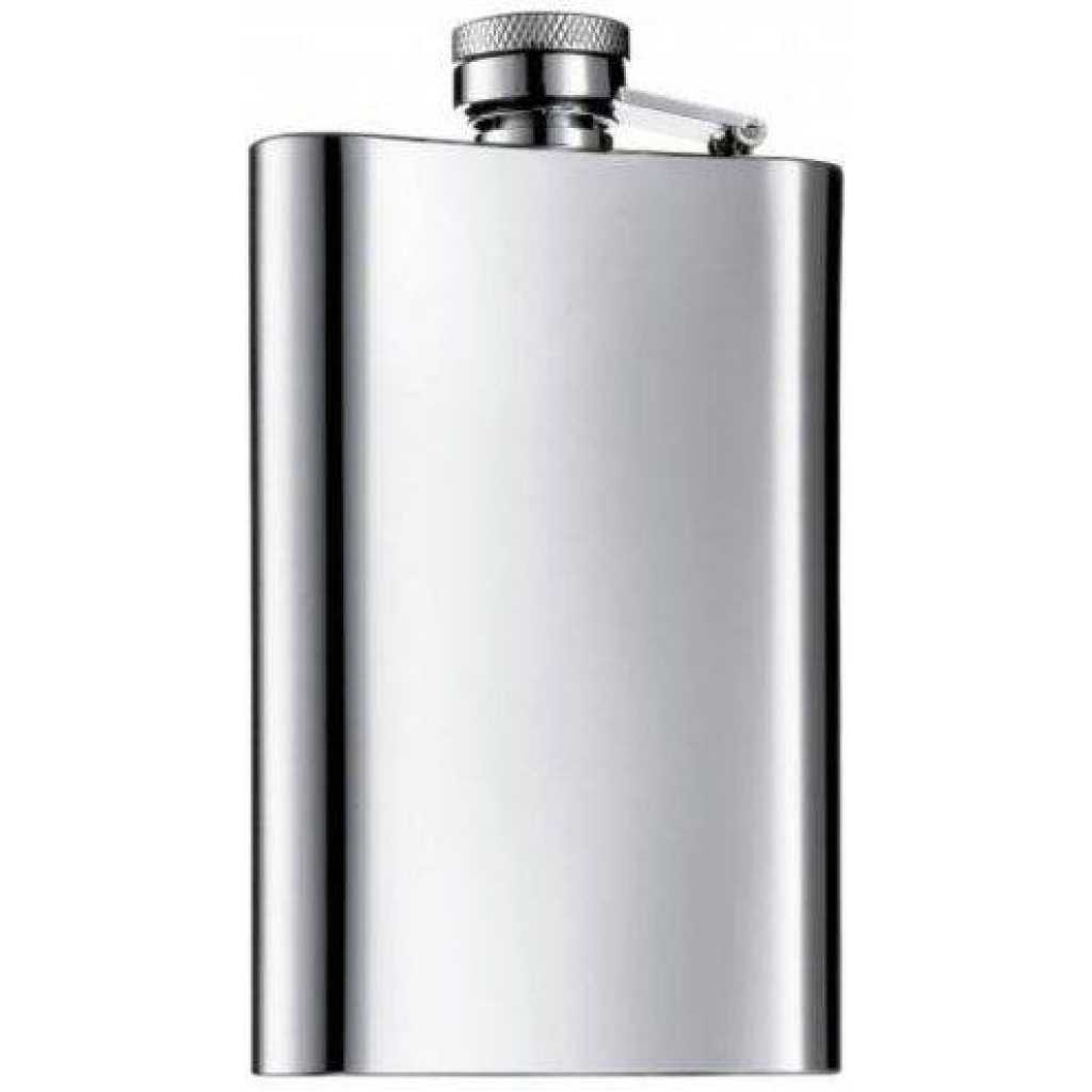 62 oz Stainless Steel Whisky Hip Flask Bottle With Bag -Silver