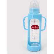 280ml Milk Glass Baby feeding Bottle - Blue