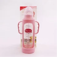 280ml Milk Glass Baby feeding Bottle - Pink