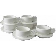 6 Pieces Of Cappuccino Latte Espresso Coffee Cups And 6 Saucers – White Coffee Cups & Mugs TilyExpress 2