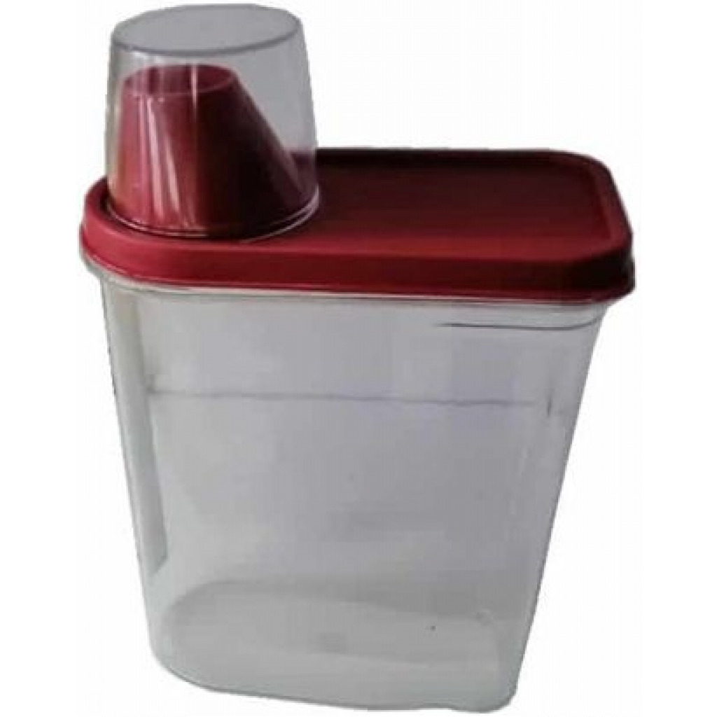 2.8 Litre Plastic Food Storage Grains Cereal Container Bin, Maroon Food Savers & Storage Containers TilyExpress 5