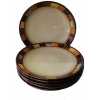 6 Pieces Of Checked Food Serving Dinner Plates, Cream Accent Plates TilyExpress