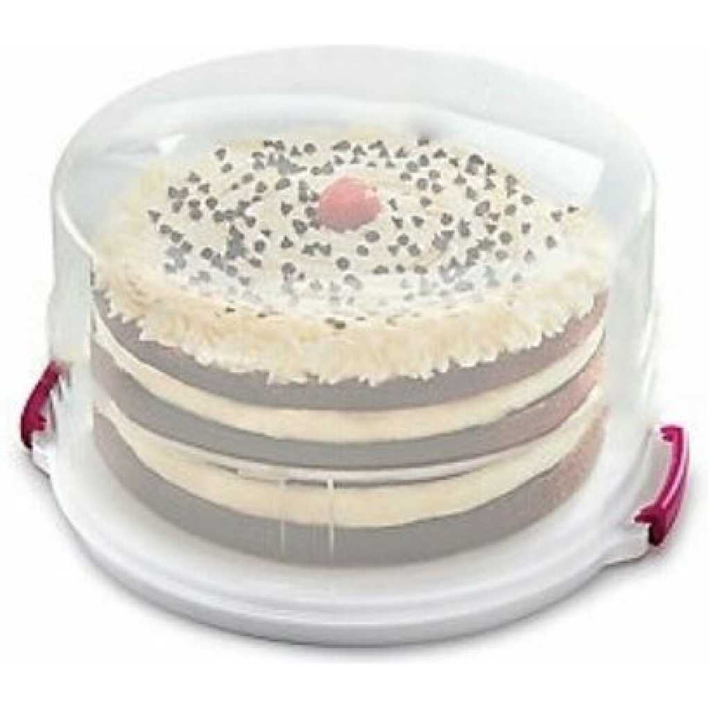 Portable Cake Storage Bin Cupcake Holder Container Box- White