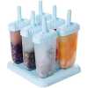 6 Ice Pop Makers, Popsicle Frozen Candy Lolly Ice Cream Moulds Tray- Blue