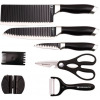 7 Pieces Of Kitchen Non-Stick Coating Knife Set -Black