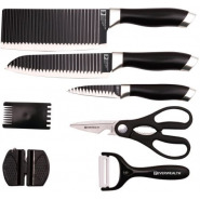 7 Pieces Of Kitchen Non-Stick Coating Knife Set -Black Cutlery & Knife Accessories TilyExpress 2