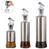 3 Pcs Glass Vinegar Cooking Oil Dispensers Sauce Sprayer Bottle Set -Colourless