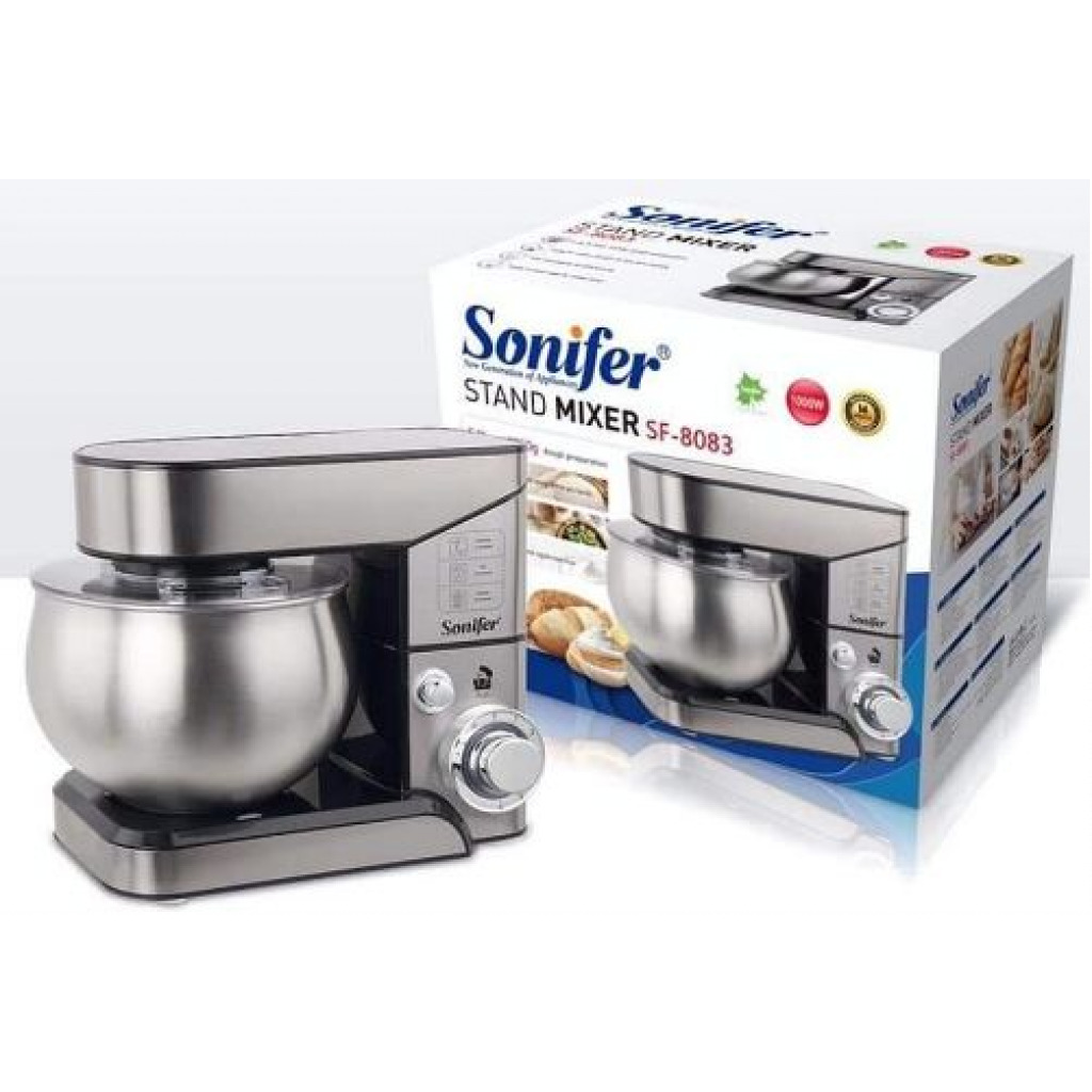 Sonifer 5L Blender Dough Hand Stand Mixer Food Processor SF-8083, Silver