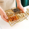 Nut Plate Glass Four Grid Snack Plate Candy Box Living Room Bar Ktv Snack Fruit Plate