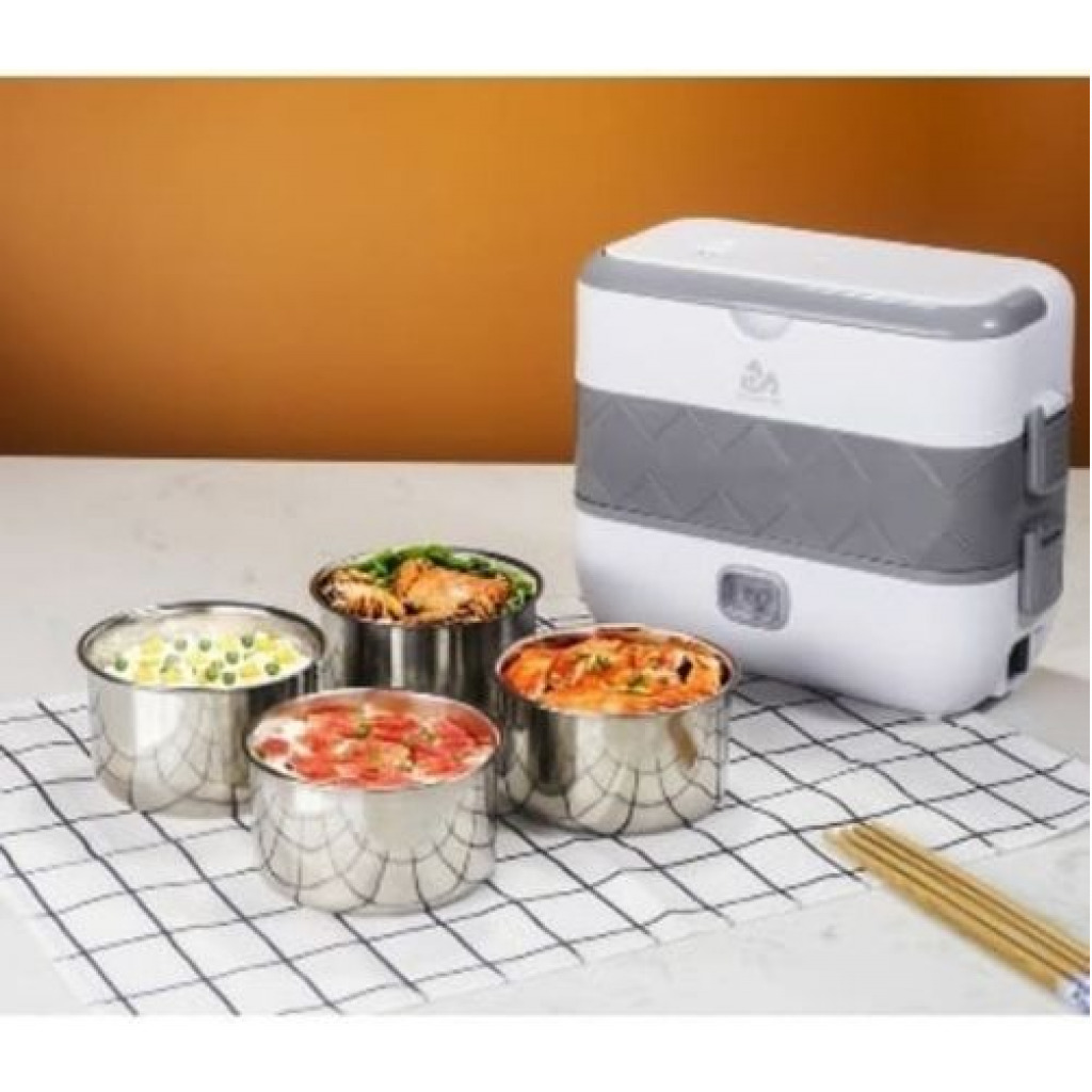 Portable Electric Lunch Box Heating Food Steamer Container, White Lunch Boxes TilyExpress 4