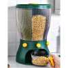 4 Grid Rotating Cereal Food Rice Bucket Storage Dispenser Box Organizer-Green