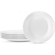 Luminarc 6 Pieces Of Plain Self Design Dinner Plates – White Accent Plates TilyExpress