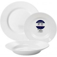 Luminarc 18 Piece Plates, Side Plates And Bowls Dinner Set, White Accent Plates TilyExpress 2