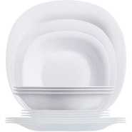 Luminarc 18 Piece Plates, Side Plates And Bowls Dinner Set, White