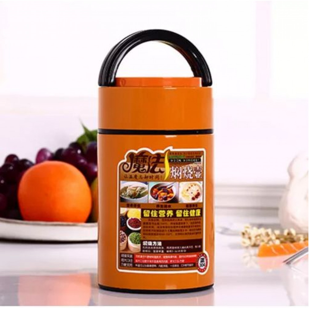 1L Vacuum Insulated Thermo Food Flask, Lunch Box, Warmer-Orange Lunch Boxes TilyExpress