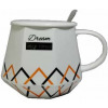 Portable Breakfast Coffee Mug, Tea Cup Gift Set -Cream