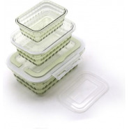 3 Piece Melamine Food Storage Container Box-Green