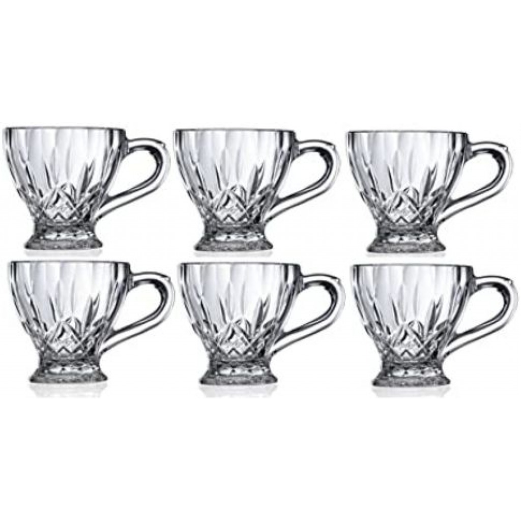 6 Pieces Of Coffee Tea Glasses Cups Mugs -Colorless