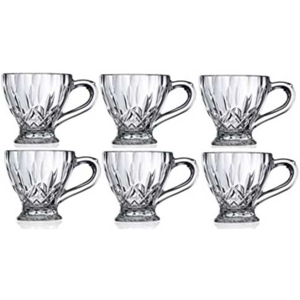 6 Pieces Of Coffee Tea Glasses Cups Mugs -Colorless