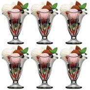 6 Pieces Of Flower Ice Cream Glasses Cups, Dessert Sundae Bowls-Colorless Stemmed Water Glasses TilyExpress 2