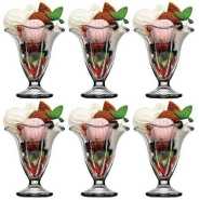 6 Pieces Of Flower Ice Cream Glasses Cups, Dessert Sundae Bowls-Colorless