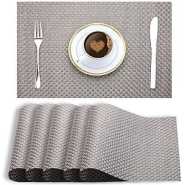 6 Pieces Of Placemats Table Mats-Grey