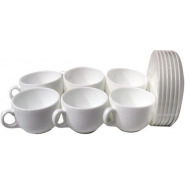 Luminarc 6 Pieces Of Cups And 6 Saucers -White Cup Mug & Saucer Sets TilyExpress 2