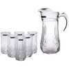 Luminarc 6 Pieces Of Juice Glasses And 1Piece Jug Water Set Cups-Colorless