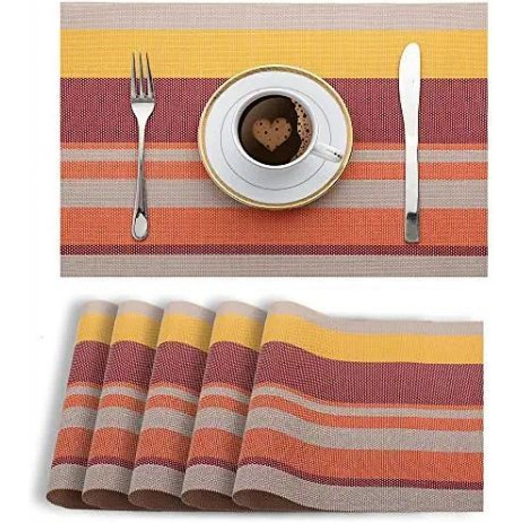 6 Pieces Of Placemats Table Mats-Orange Tabletop Accessories TilyExpress 3