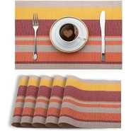 6 Pieces Of Placemats Table Mats-Orange