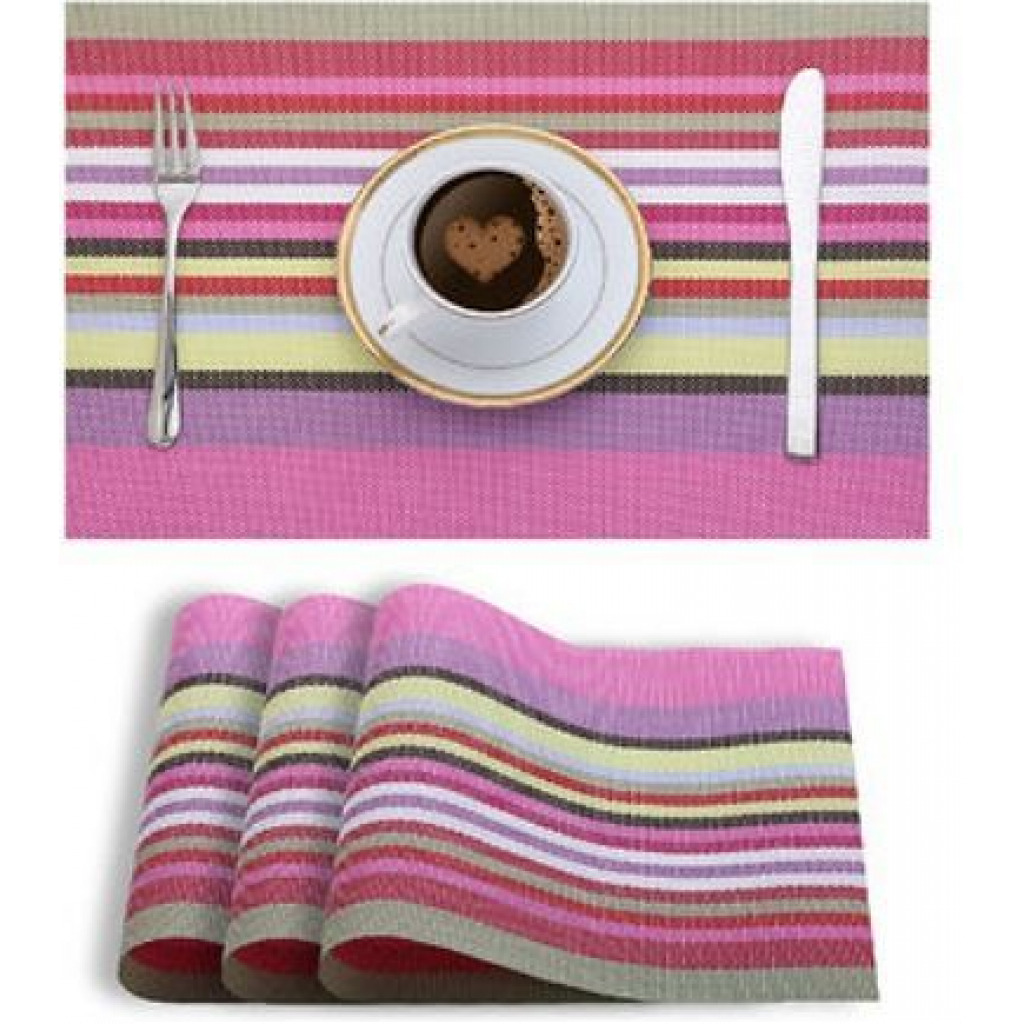 6 Pieces Of Placemats Table Mats-Pink