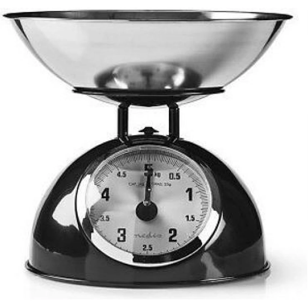 Retro Stainless Steel Mechanical Kitchen Weighing Scale Set - Black