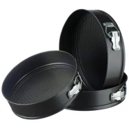 3 Pieces Of Round Baking Cake Mould Pans Trays- Black