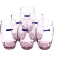 Luminarc 6 Pieces Of Oval Water Juice Glasses Cups Drinkware -Purple Bar Cocktail & Wine Glasses TilyExpress 2