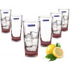 Luminarc 6 Piece Of Water Juice Glasses Cups Drinkware -Purple