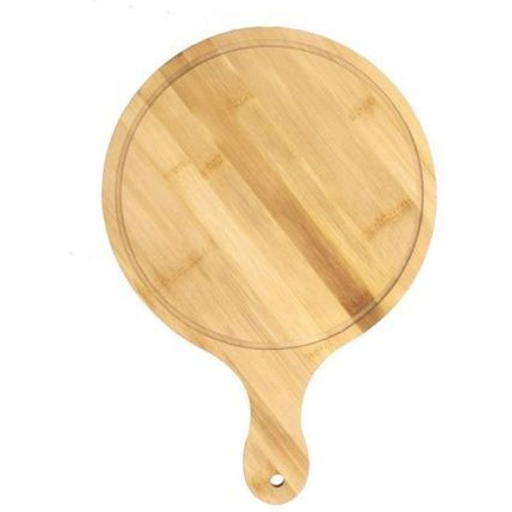 24cm Wooden Serving Pizza Plate Tray, Chopping Board - Brown