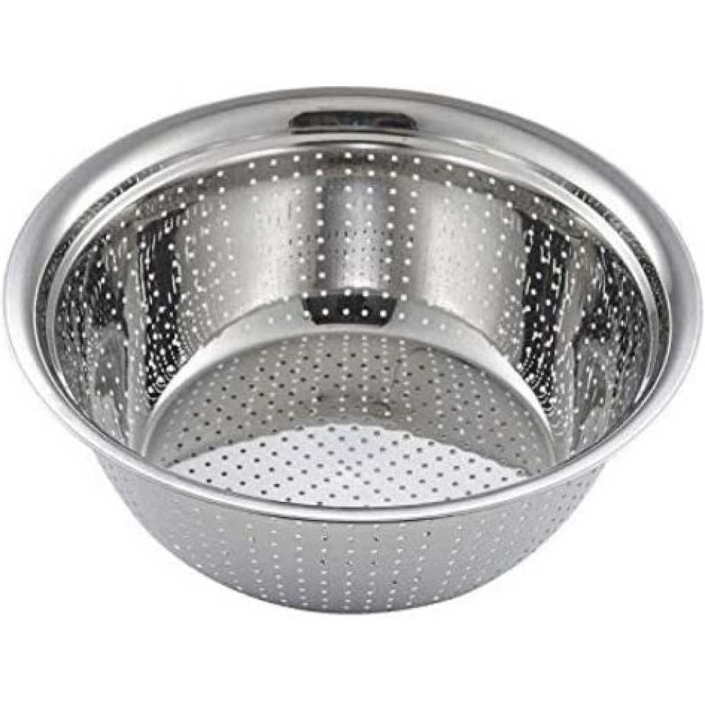 30Cm Rice,Vegetable Washing Strainer/Colander- Silver