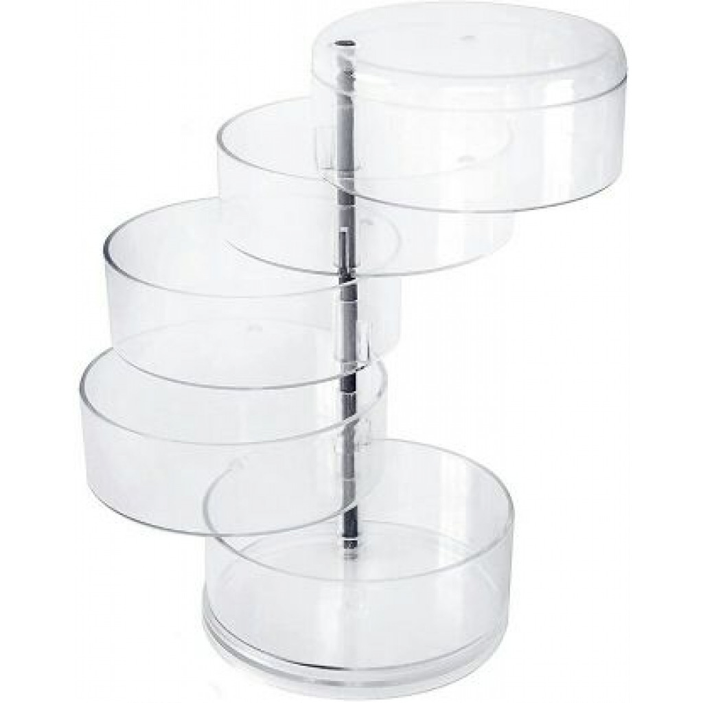 Rotating Jewelry Box Earrings Hair Ring Multi-function Storage rack -Colorless